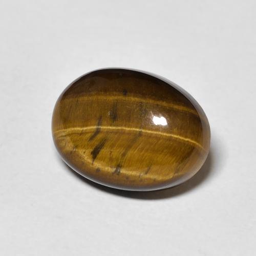 5.06 ct Brown Tiger's Eye Stone, Natural Tiger's Eye in Oval Cabochon Shape for Sale