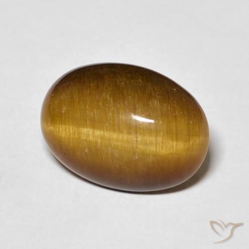4.52 ct Brown Tiger's Eye Stone, Natural Tiger's Eye in Oval Cabochon Shape for Sale