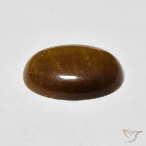 Tiger's Eye Gemstone in 14 x 10 mm (calibrated) Size for Sale, Tiger's Eye Stone in Yellowish Brown Color