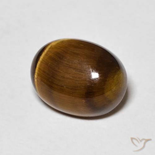 2.16 ct Brown Tiger's Eye Stone, Natural Tiger's Eye in Oval Cabochon Shape for Sale