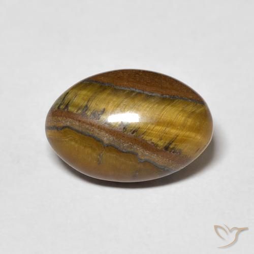 4.24ct Natural Yellowish Brown Tiger's Eye, Oval, Opaque
