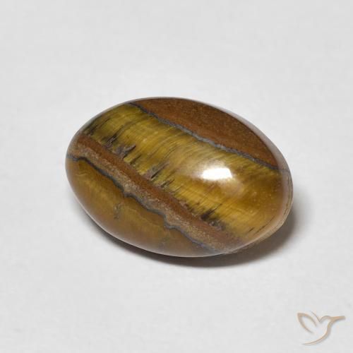 4.24 ct Brown Tiger's Eye Stone, Natural Tiger's Eye in Oval Cabochon Shape for Sale