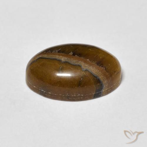 Tiger's Eye Gemstone in 12.4 x 8.4 mm Size for Sale, Tiger's Eye Stone in Yellowish Brown Color