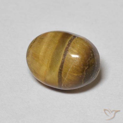 1.60 ct Brown Tiger's Eye Stone, Natural Tiger's Eye in Oval Cabochon Shape for Sale