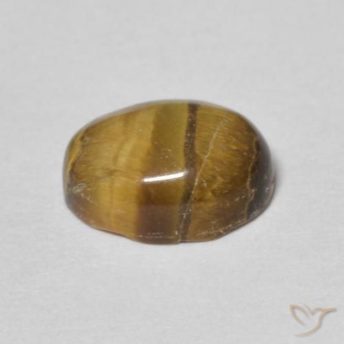 Tiger's Eye Gemstone in 8.4 x 6.3 mm Size for Sale, Tiger's Eye Stone in Warm Brown Color