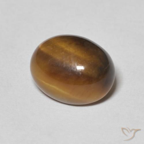 3.12 ct Brown Tiger's Eye Stone, Natural Tiger's Eye in Oval Cabochon Shape for Sale