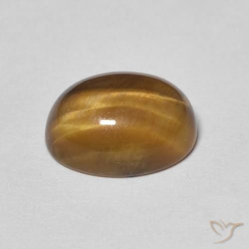 Tiger's Eye Gemstone in 10 x 8 mm (calibrated) Size for Sale, Tiger's Eye Stone in Warm Brown Color