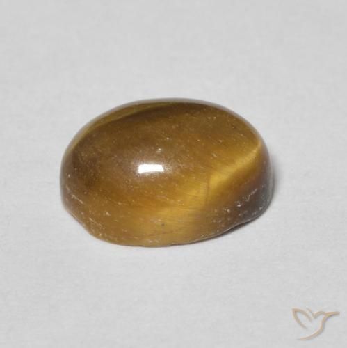 Tiger's Eye Gemstone in 8.4 x 6.3 mm Size for Sale, Tiger's Eye Stone in Medium Brown Color