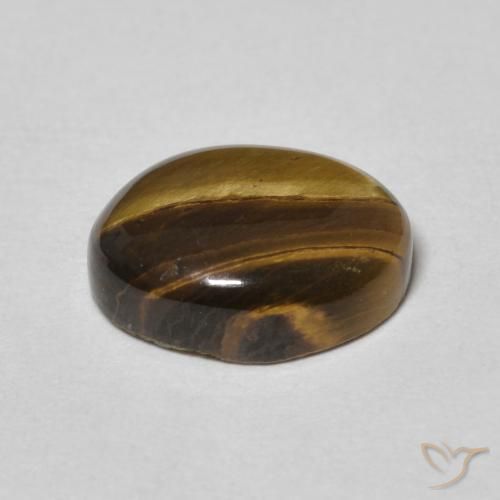 Tiger's Eye Gemstone in 10.8 x 8.6 mm Size for Sale, Tiger's Eye Stone in Golden Brown Color