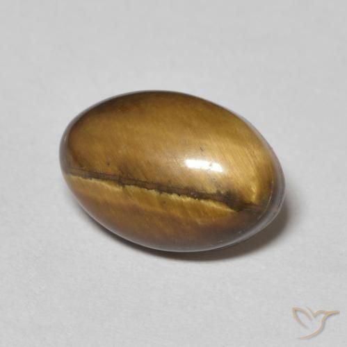 3.78 ct Brown Tiger's Eye Stone, Natural Tiger's Eye in Oval Cabochon Shape for Sale
