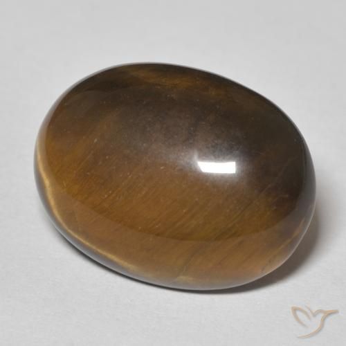 13.59 ct Brown Tiger's Eye Stone, Natural Tiger's Eye in Oval Cabochon Shape for Sale