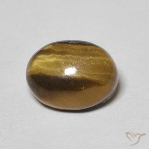 1.68ct Natural Medium Light-Brown Tiger's Eye, Oval, Opaque, Photo A
