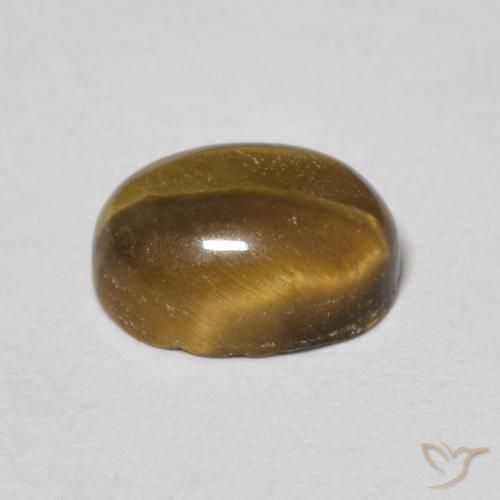 Tiger's Eye Gemstone in 8.3 x 6.3 mm Size for Sale, Tiger's Eye Stone in Medium Light-Brown Color