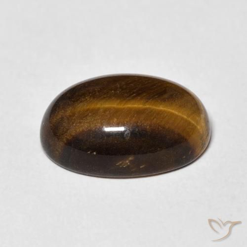 Tiger's Eye Gemstone in 14 x 10 mm (calibrated) Size for Sale, Tiger's Eye Stone in Medium Brown Color