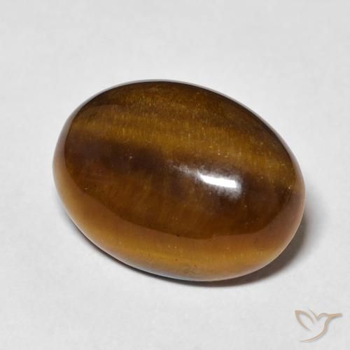 11.06 ct Brown Tiger's Eye Stone, Natural Tiger's Eye in Oval Cabochon Shape for Sale
