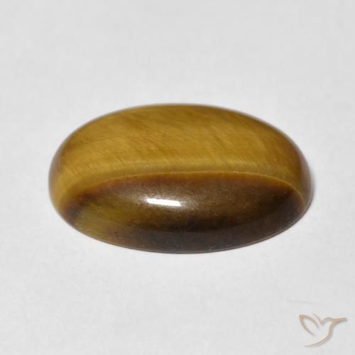 Tiger's Eye Gemstone in 18 x 13 mm (calibrated) Size for Sale, Tiger's Eye Stone in Medium Brown Color