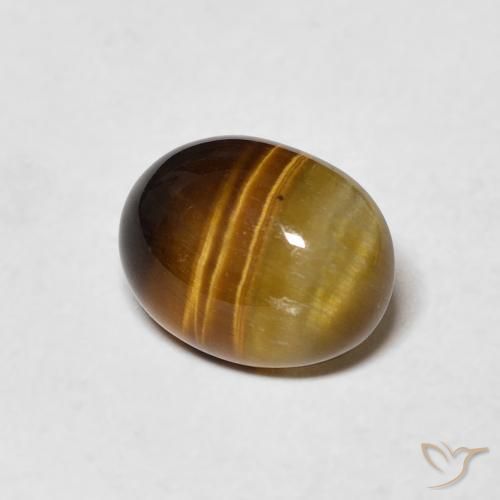 1.82 ct Brown Tiger's Eye Stone, Natural Tiger's Eye in Oval Cabochon Shape for Sale