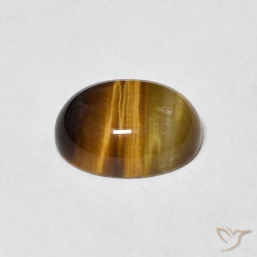 Tiger's Eye Gemstone in 9 x 7 mm (calibrated) Size for Sale, Tiger's Eye Stone in Golden Brown Color