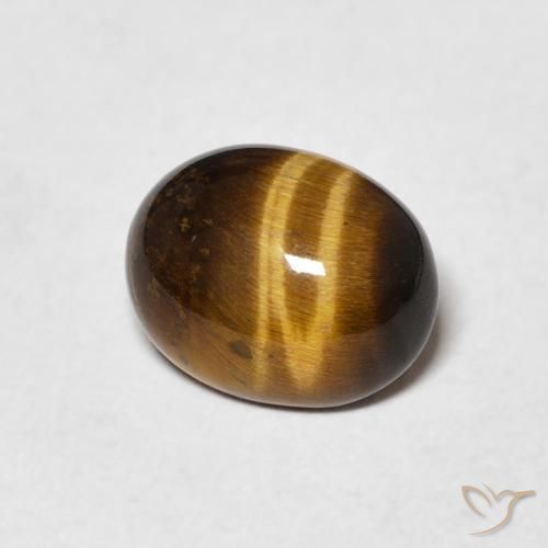 1.71 ct Brown Tiger's Eye Stone, Natural Tiger's Eye in Oval Cabochon Shape for Sale