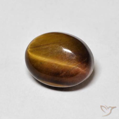 3.31 ct Brown Tiger's Eye Stone, Natural Tiger's Eye in Oval Cabochon Shape for Sale