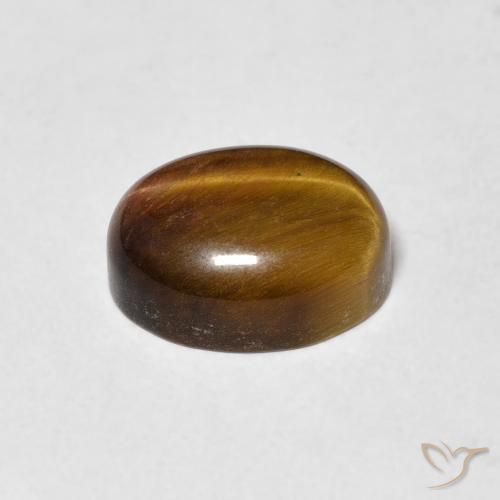 Tiger's Eye Gemstone in 10 x 8 mm (calibrated) Size for Sale, Tiger's Eye Stone in Gingerbread Brown Color