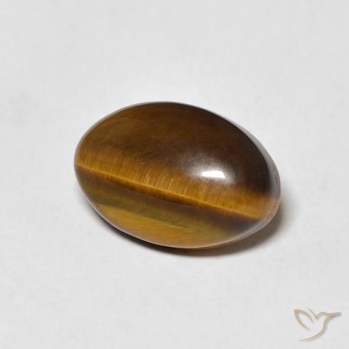 4.04 ct Brown Tiger's Eye Stone, Natural Tiger's Eye in Oval Cabochon Shape for Sale