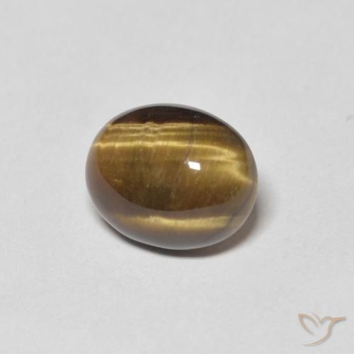 3.85 ct Brown Tiger's Eye Stone, Natural Tiger's Eye in Oval Cabochon Shape for Sale