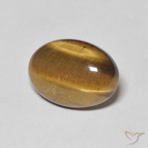 5.46 ct Brown Tiger's Eye Stone, Natural Tiger's Eye in Oval Cabochon Shape for Sale