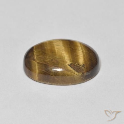 Tiger's Eye Gemstone in 16 x 12 mm (calibrated) Size for Sale, Tiger's Eye Stone in Yellowish Brown Color