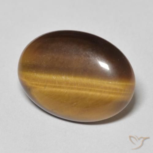 9.15 ct Brown Tiger's Eye Stone, Natural Tiger's Eye in Oval Cabochon Shape for Sale