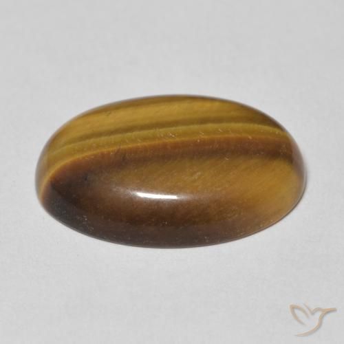 Tiger's Eye Gemstone in 18 x 13 mm (calibrated) Size for Sale, Tiger's Eye Stone in Medium Brown Color