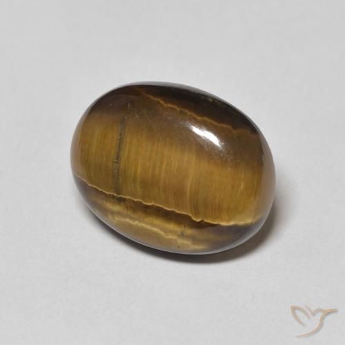 8.99 ct Brown Tiger's Eye Stone, Natural Tiger's Eye in Oval Cabochon Shape for Sale