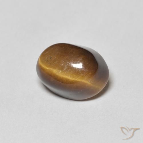 4.94 ct Brown Tiger's Eye Stone, Natural Tiger's Eye in Oval Cabochon Shape for Sale