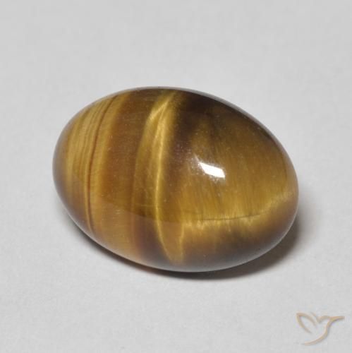 6.02 ct Brown Tiger's Eye Stone, Natural Tiger's Eye in Oval Cabochon Shape for Sale