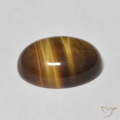 Tiger's Eye Gemstone in 14 x 10 mm (calibrated) Size for Sale, Tiger's Eye Stone in Yellowish Brown Color