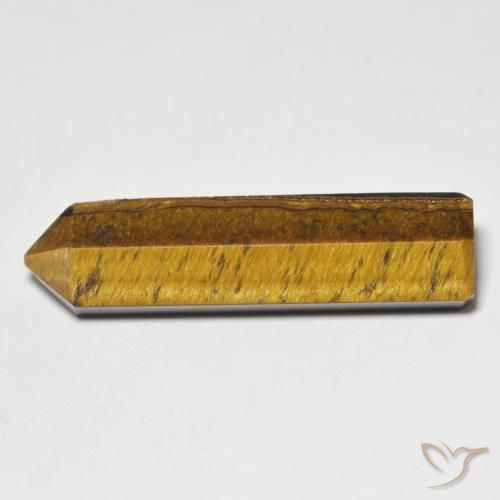 Tiger's Eye Gemstone in 33.2 x 9.2 mm Size for Sale, Tiger's Eye Stone in Yellowish Brown Color
