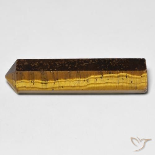 Tiger's Eye Gemstone in 36.9 x 10 mm Size for Sale, Tiger's Eye Stone in Medium Light-Brown Color