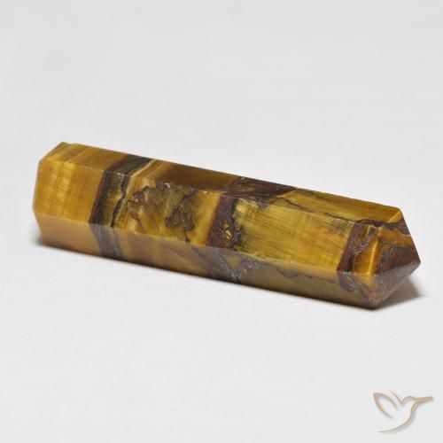 Tiger's Eye Gemstone in 37.3 x 10.1 mm Size for Sale, Tiger's Eye Stone in Medium Brown Color