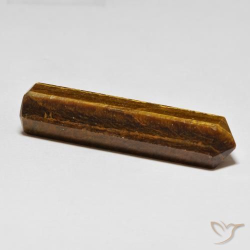 Tiger's Eye Gemstone in 42.4 x 10.5 mm Size for Sale, Tiger's Eye Stone in Medium Brown Color