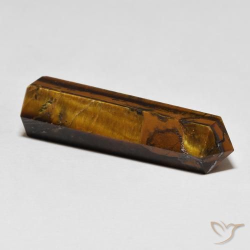Tiger's Eye Gemstone in 35.3 x 10.4 mm Size for Sale, Tiger's Eye Stone in Medium Brown Color