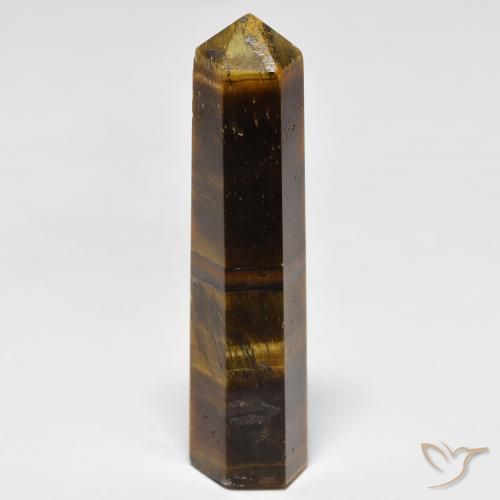 26.11 ct Brown Tiger's Eye Stone, Natural Tiger's Eye in Pencil Cut Shape for Sale