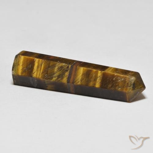 Tiger's Eye Gemstone in 37 x 10 mm Size for Sale, Tiger's Eye Stone in Cedar Brown Color