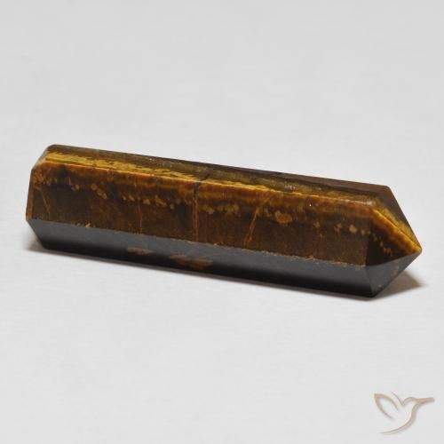 Tiger's Eye Gemstone in 33.2 x 9.7 mm Size for Sale, Tiger's Eye Stone in Warm Brown Color