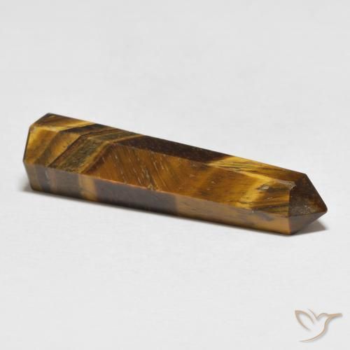 Tiger's Eye Gemstone in 34.9 x 9.1 mm Size for Sale, Tiger's Eye Stone in Warm Brown Color
