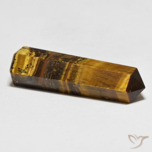 Tiger's Eye Gemstone in 36.1 x 11 mm Size for Sale, Tiger's Eye Stone in Medium Light-Brown Color