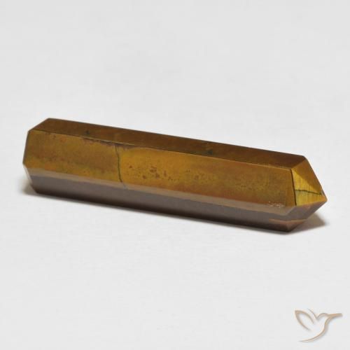 Tiger's Eye Gemstone in 35.2 x 8.9 mm Size for Sale, Tiger's Eye Stone in Yellowish Brown Color