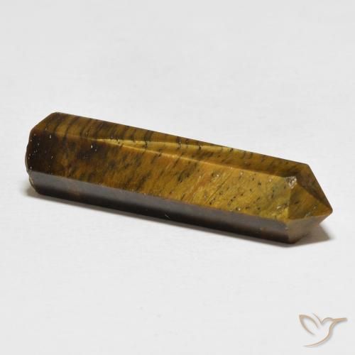 Tiger's Eye Gemstone in 34.7 x 9.6 mm Size for Sale, Tiger's Eye Stone in Medium Light-Brown Color