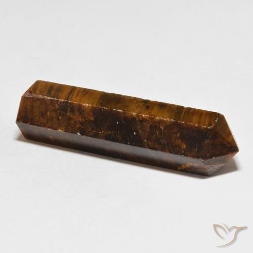 Tiger's Eye Gemstone in 38 x 10.6 mm Size for Sale, Tiger's Eye Stone in Yellowish Brown Color
