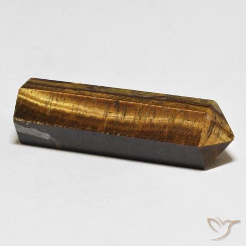 Tiger's Eye Gemstone in 33.5 x 10.5 mm Size for Sale, Tiger's Eye Stone in Medium Light-Brown Color