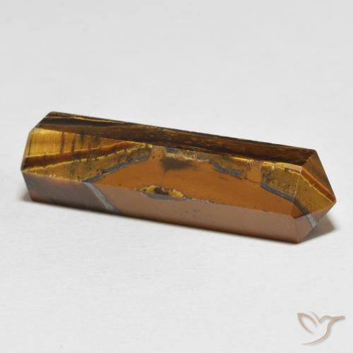 Tiger's Eye Gemstone in 36.8 x 11 mm Size for Sale, Tiger's Eye Stone in Medium Light-Brown Color